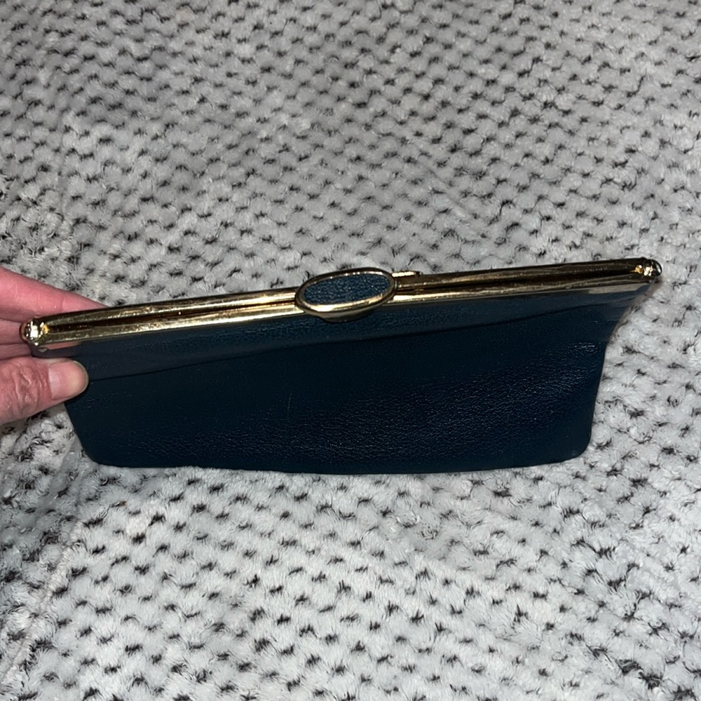 Vintage 1950’s Etra blue leather clutch/wristlet